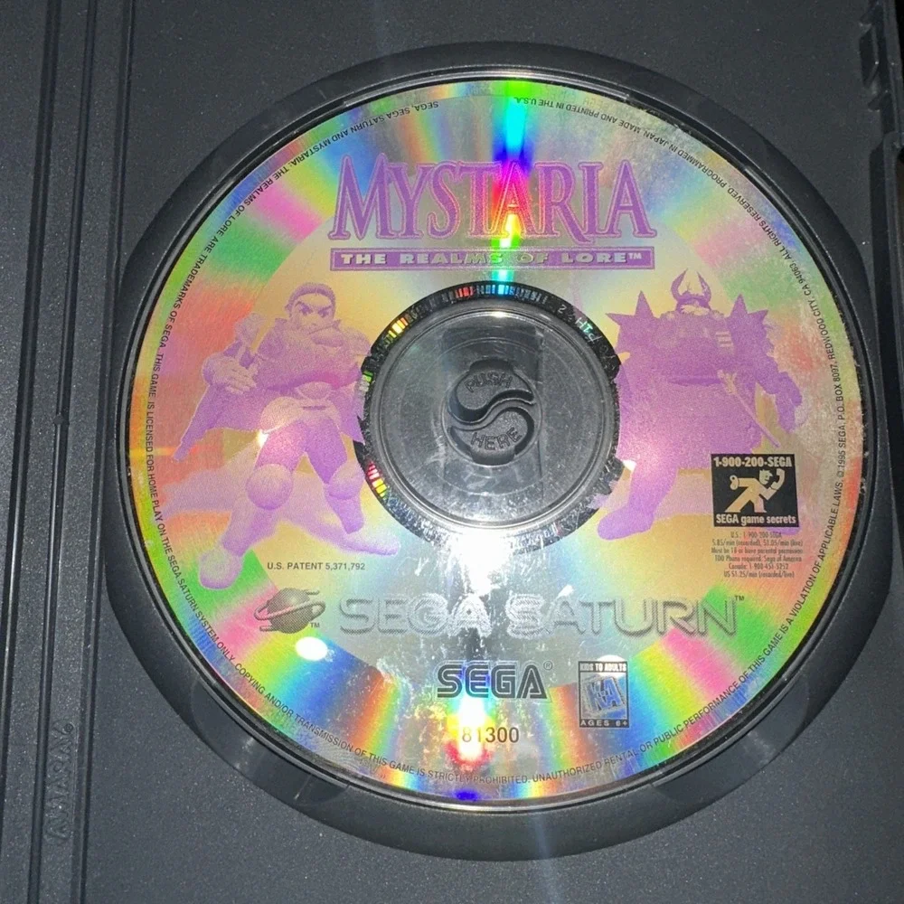 Mystaria: The Realms of Lore (Sega Saturn, 1995) Disc Only Rare Hard To Find